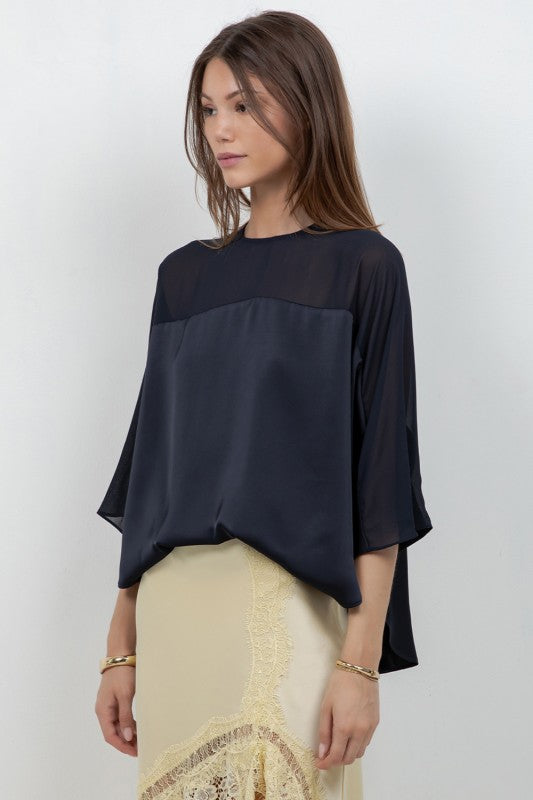 Secret Garden Satin Mix Top