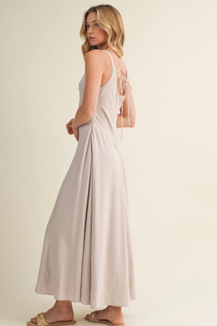 Sandra Square Neck Detail Maxi Dress