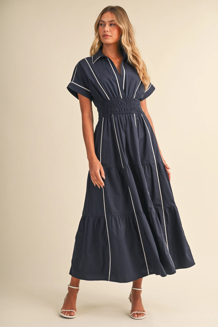 Azriel Smocked Waist Maxi Dress