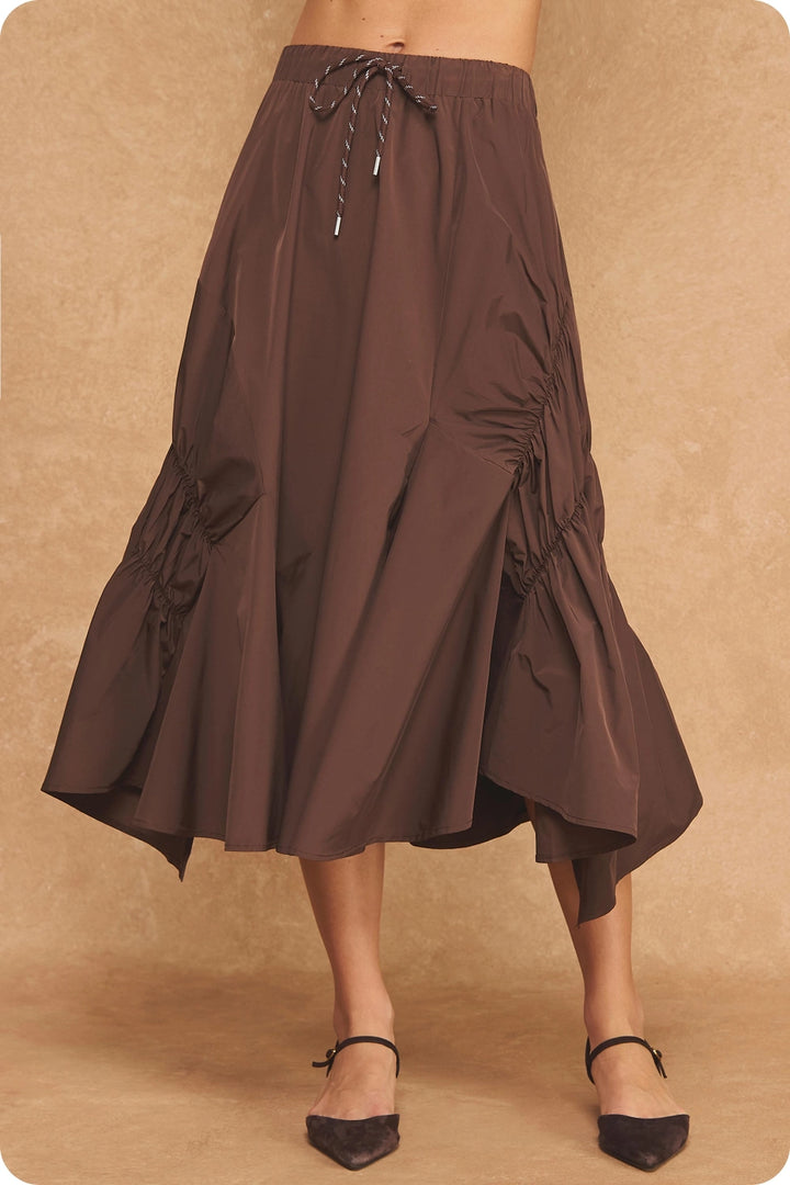 Taylor Ruched Midi Skirt
