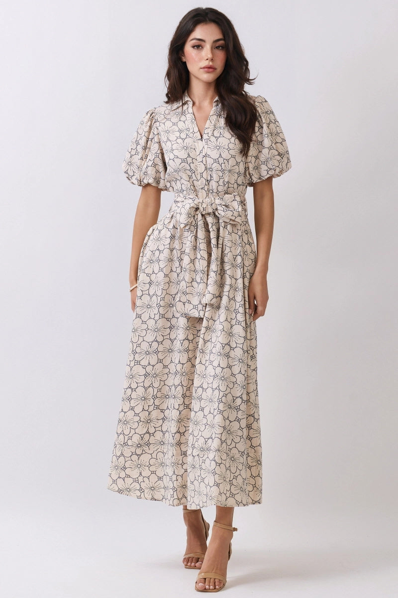 Floral Bloom Button Down Maxi Dress
