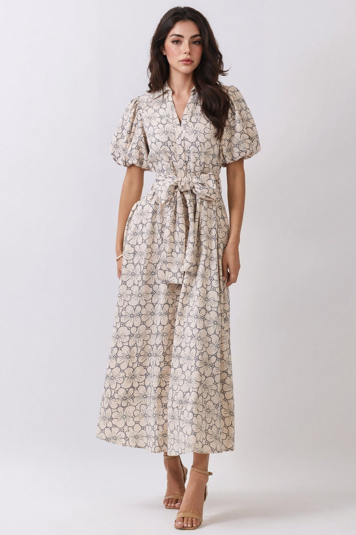 Floral Bloom Button Down Maxi Dress