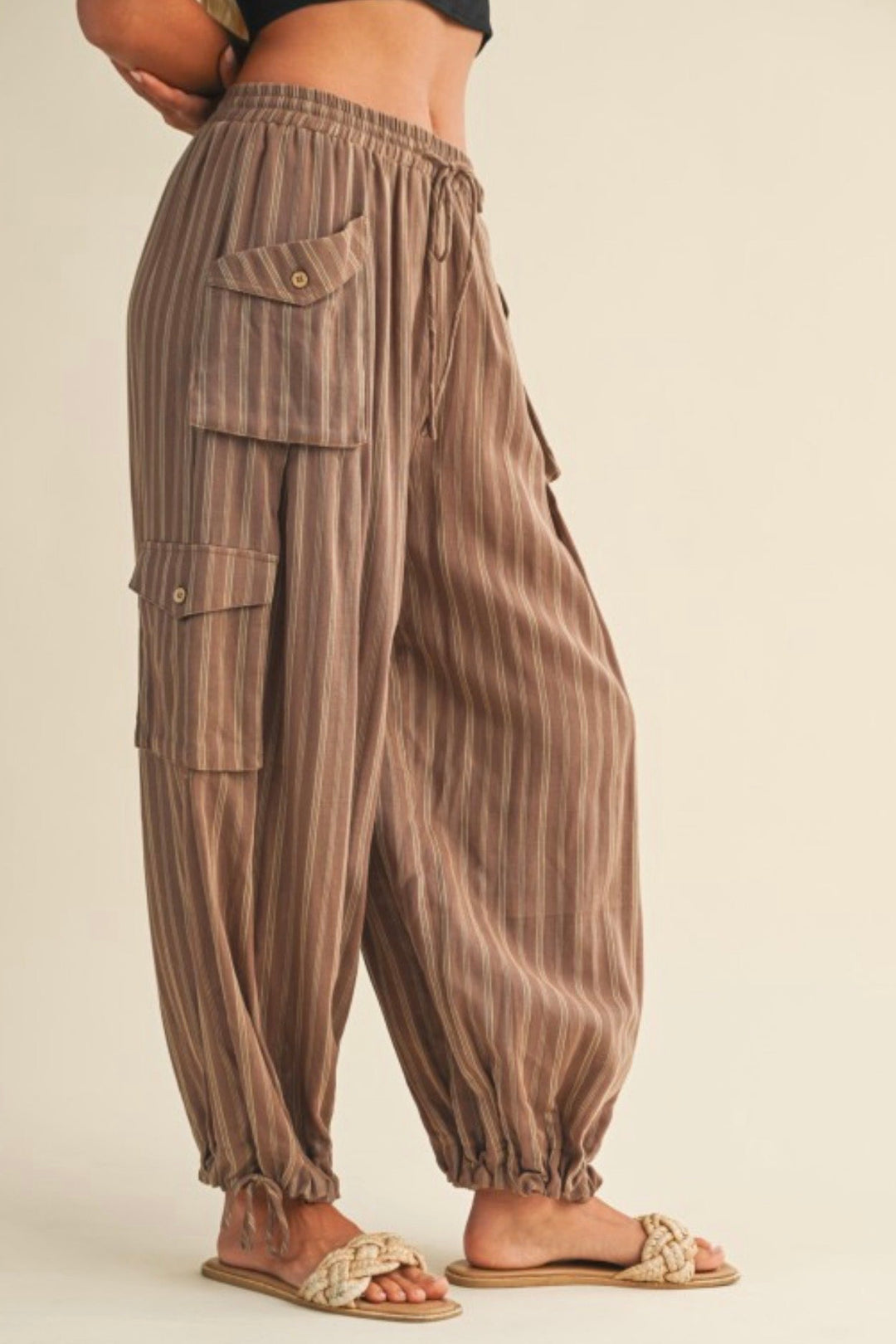 Jolie Stripe Cargo Bottoms