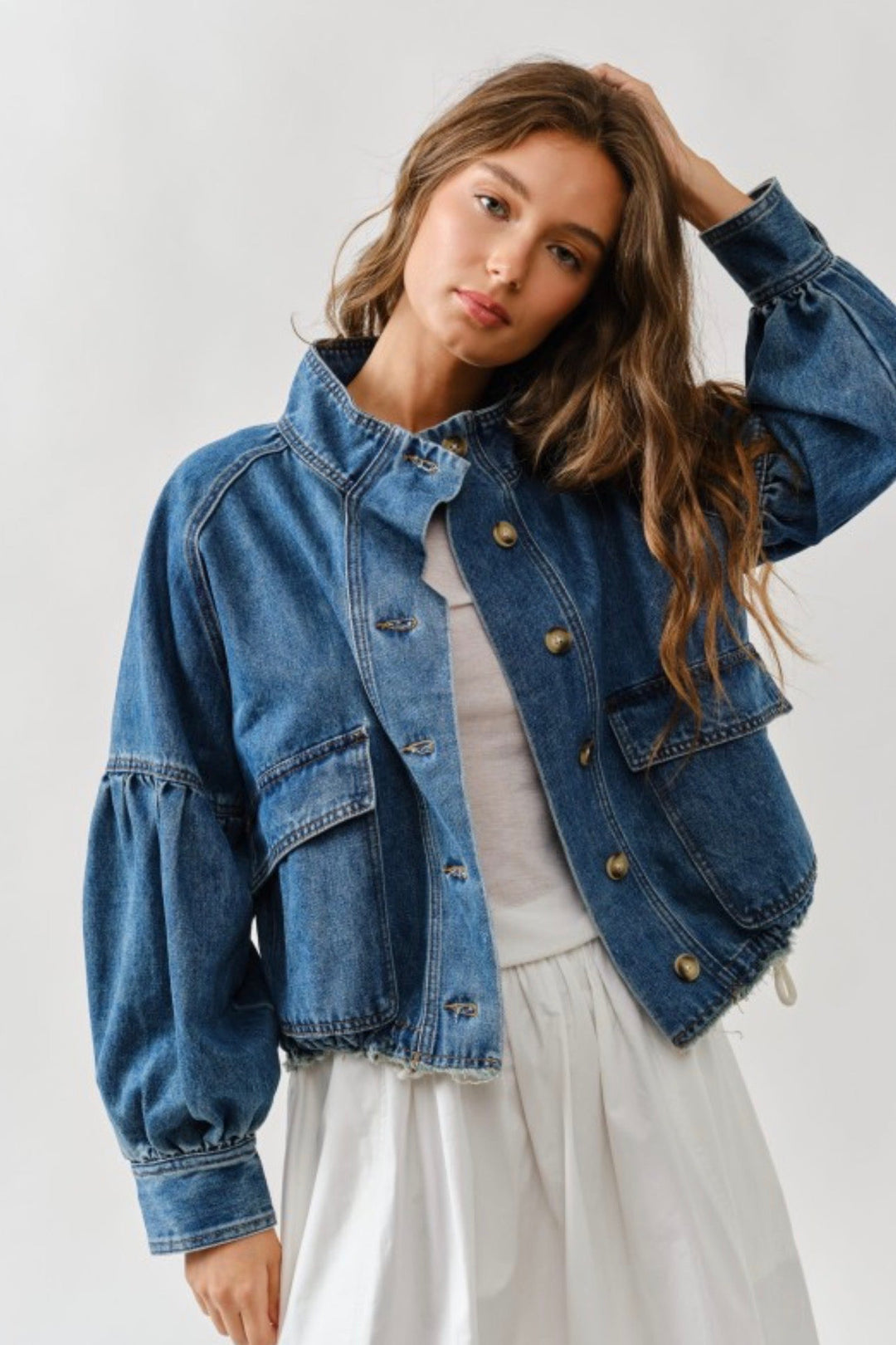 Chelsea Balloon Sleeve Drawstring Jacket