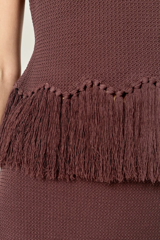 Neva Fringe Hem Knit Top