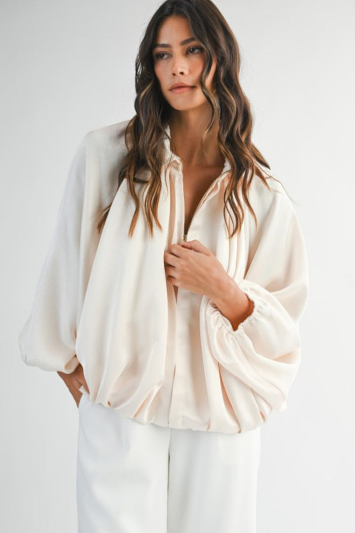 Silky Bubble Bomber Jacket