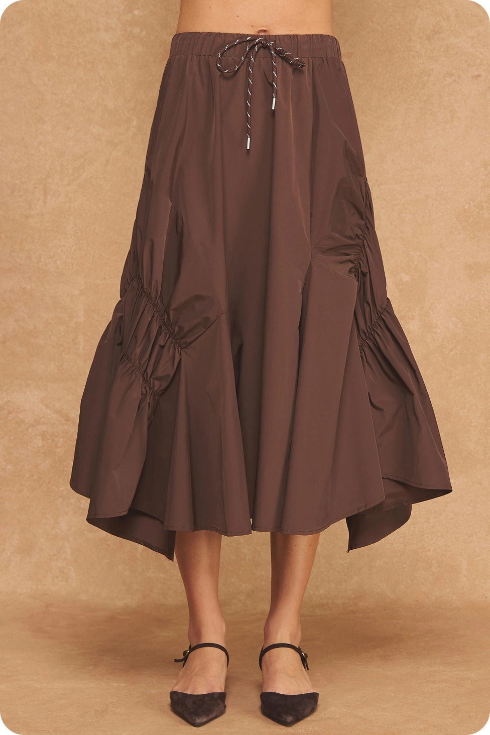 Taylor Ruched Midi Skirt