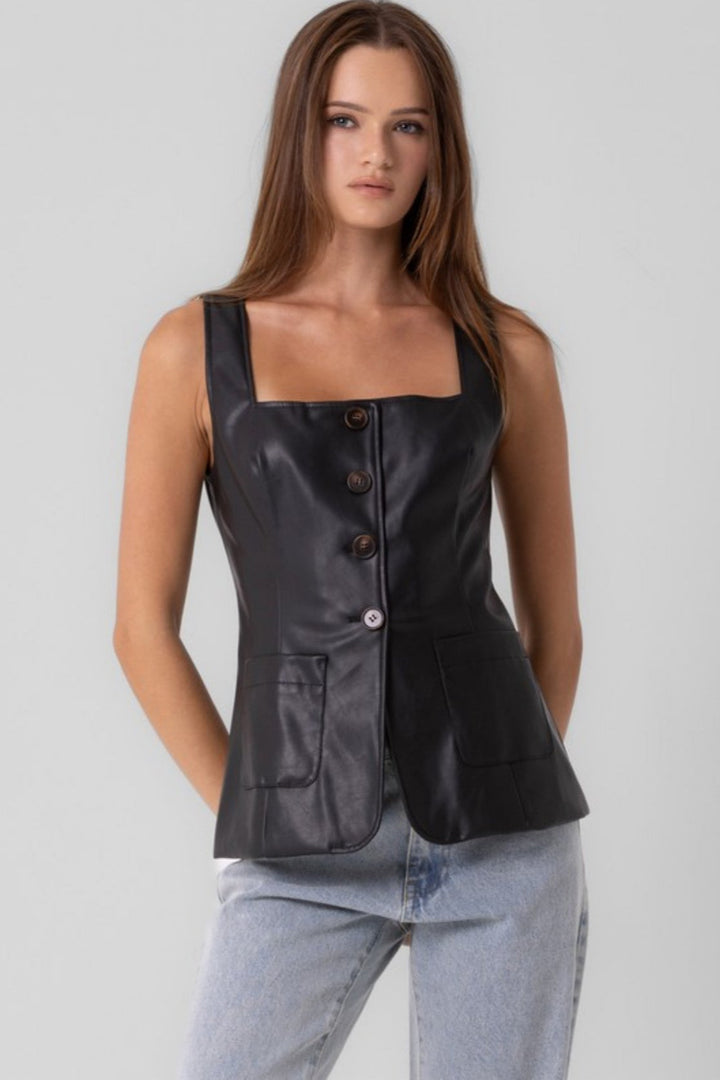 Festive Soul Faux Leather Vest