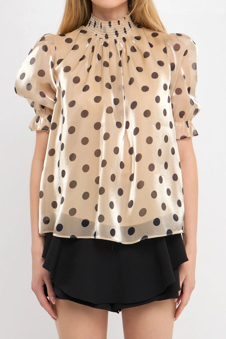 Ovalia Polka Dot Top
