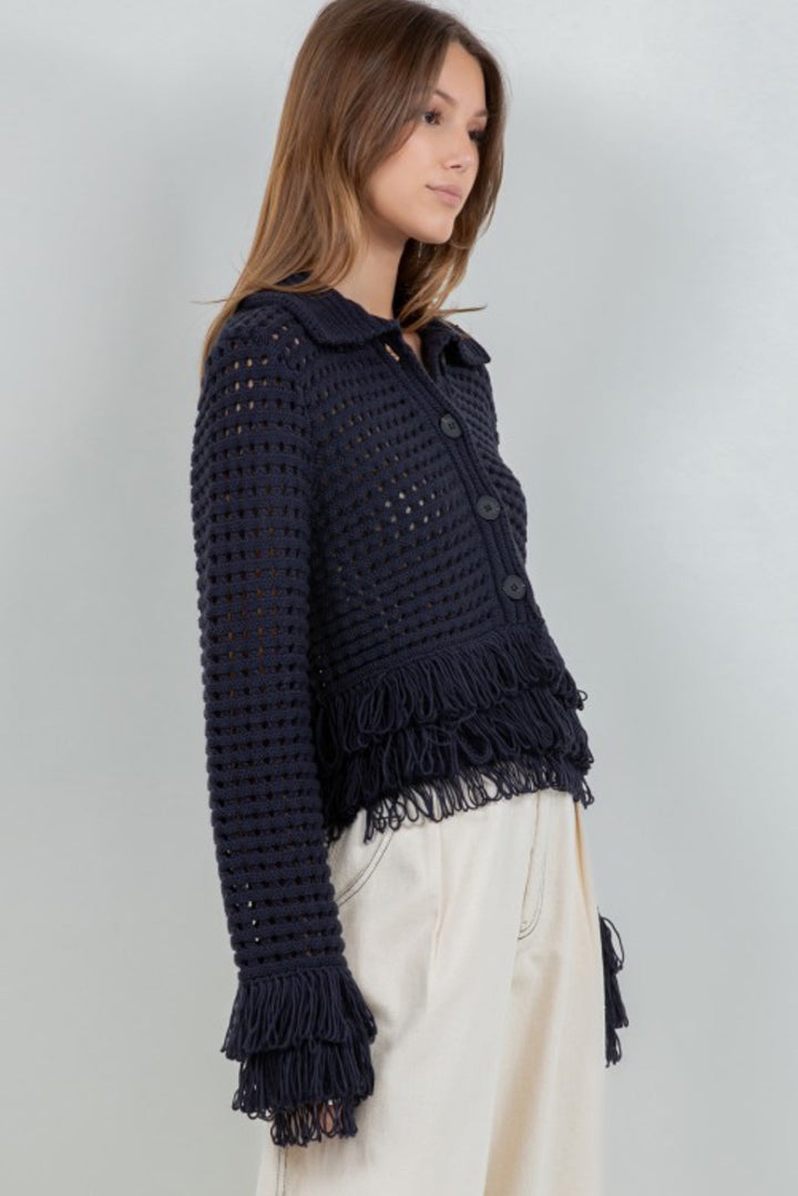 Fringe Detail Cardigan