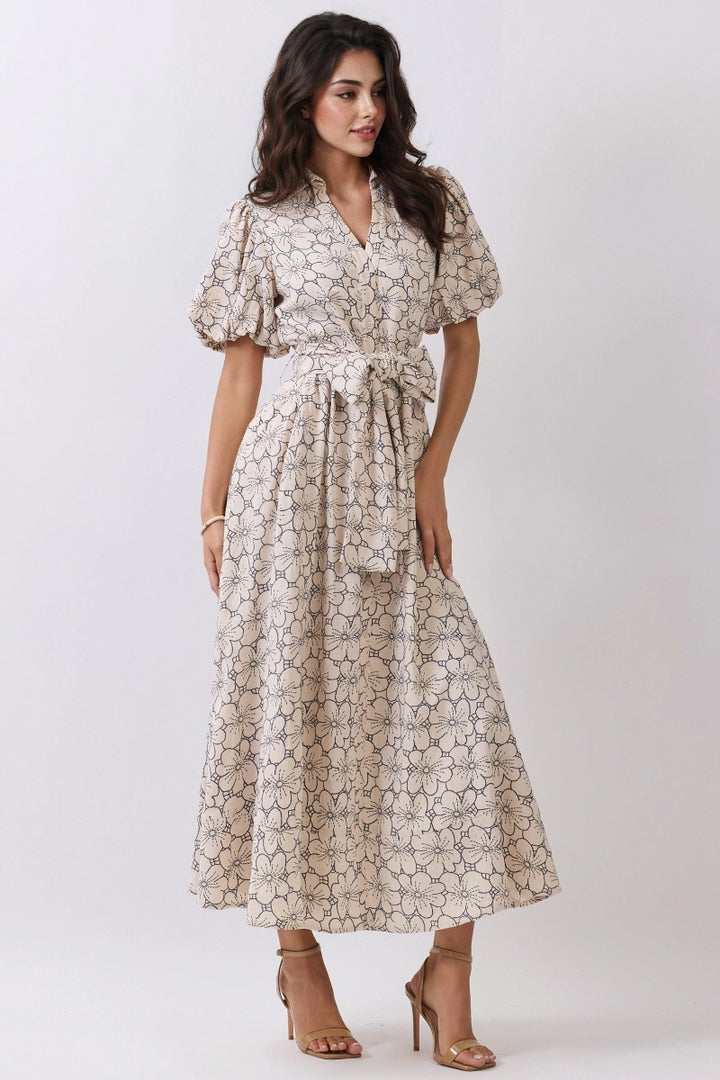 Floral Bloom Button Down Maxi Dress