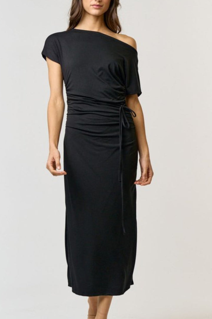 Luna Ruched Waist Midi Dress