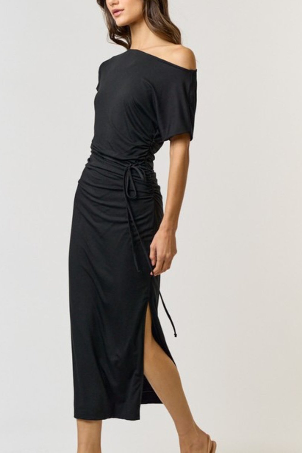 Luna Ruched Waist Midi Dress