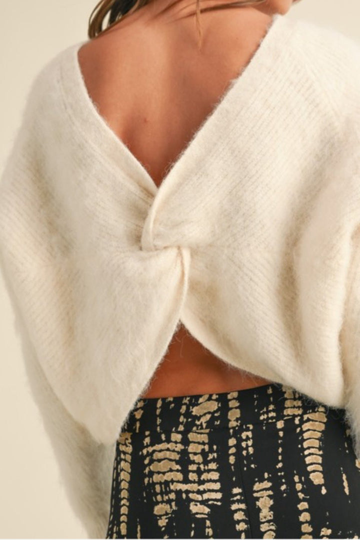 Twisted Detail Reversible Sweater