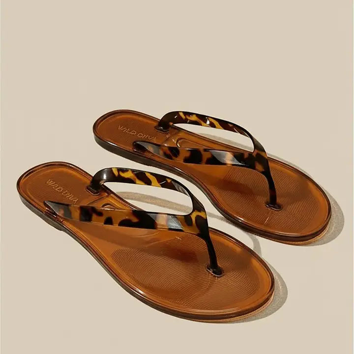 Tortoise Jelly Thong Sandal