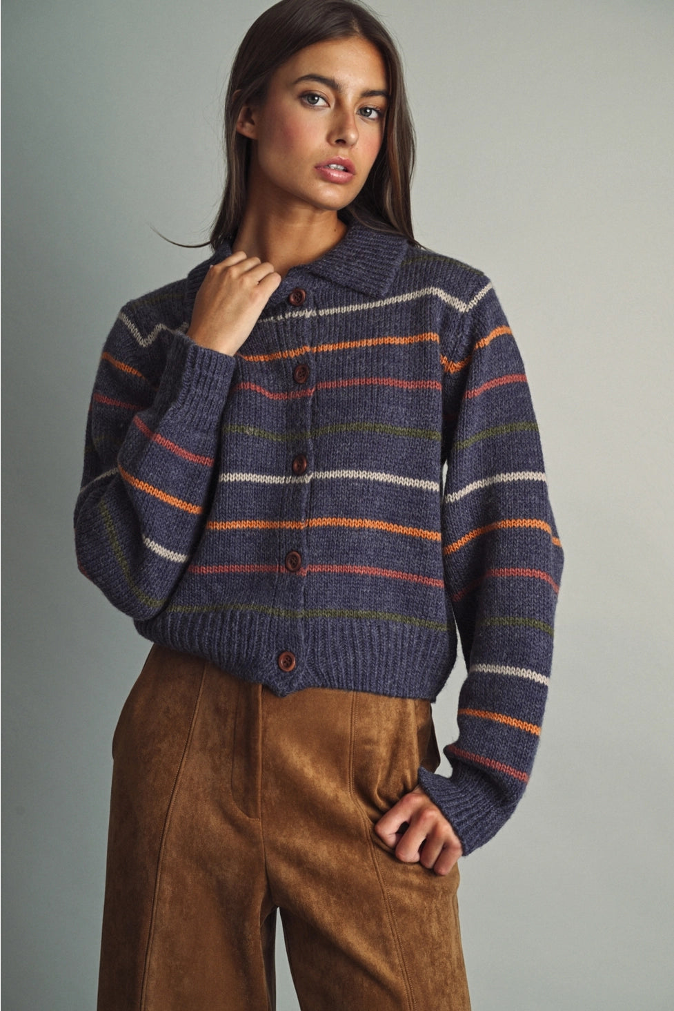 Emmie Striped Knit Cardigan