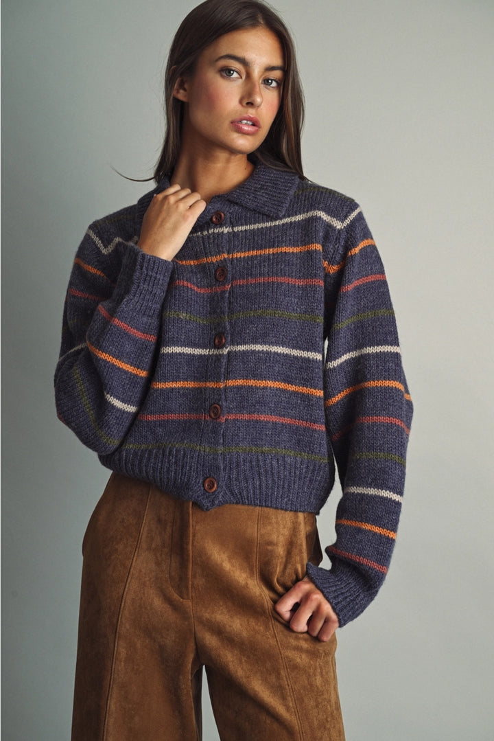 Emmie Striped Knit Cardigan