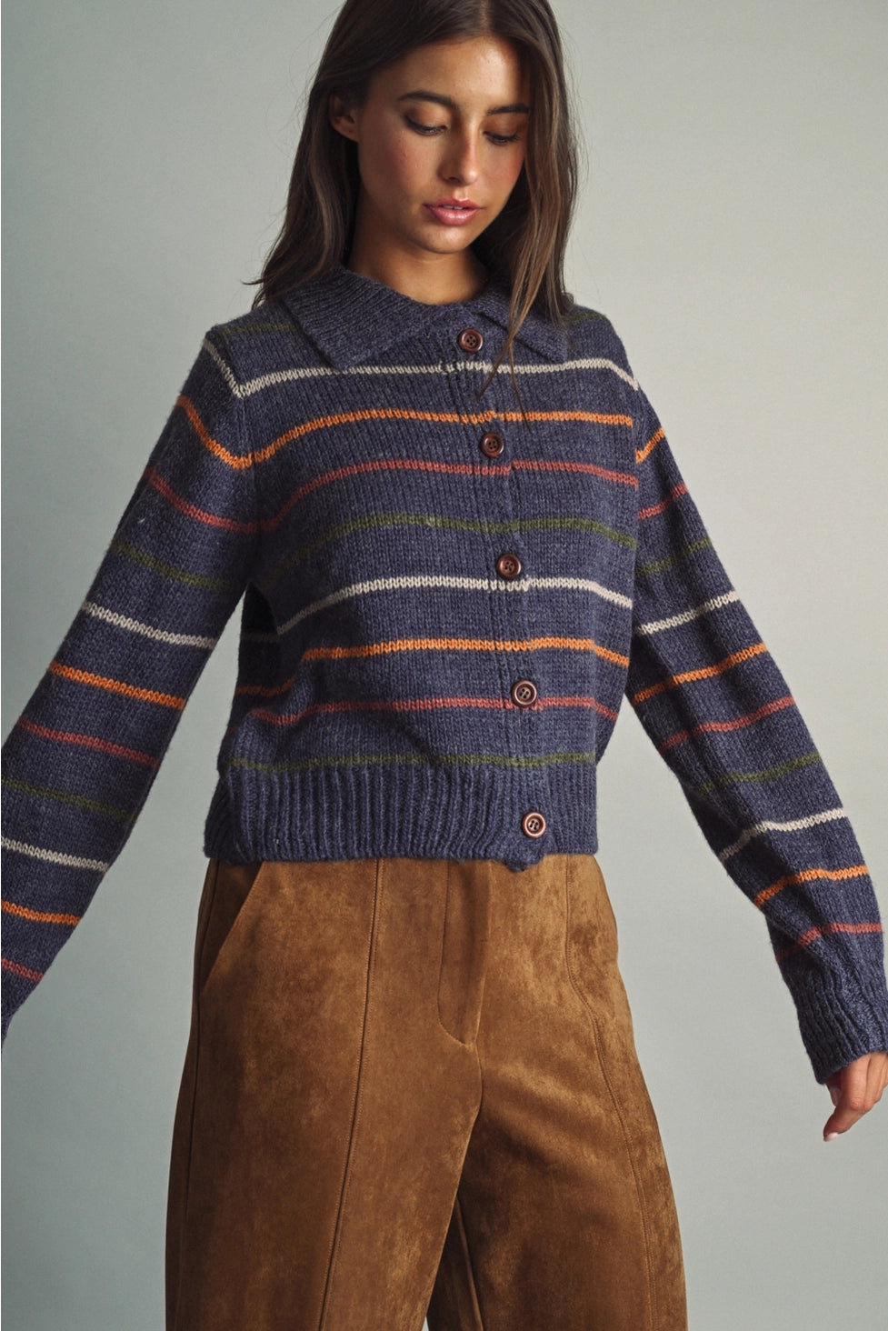 Emmie Striped Knit Cardigan