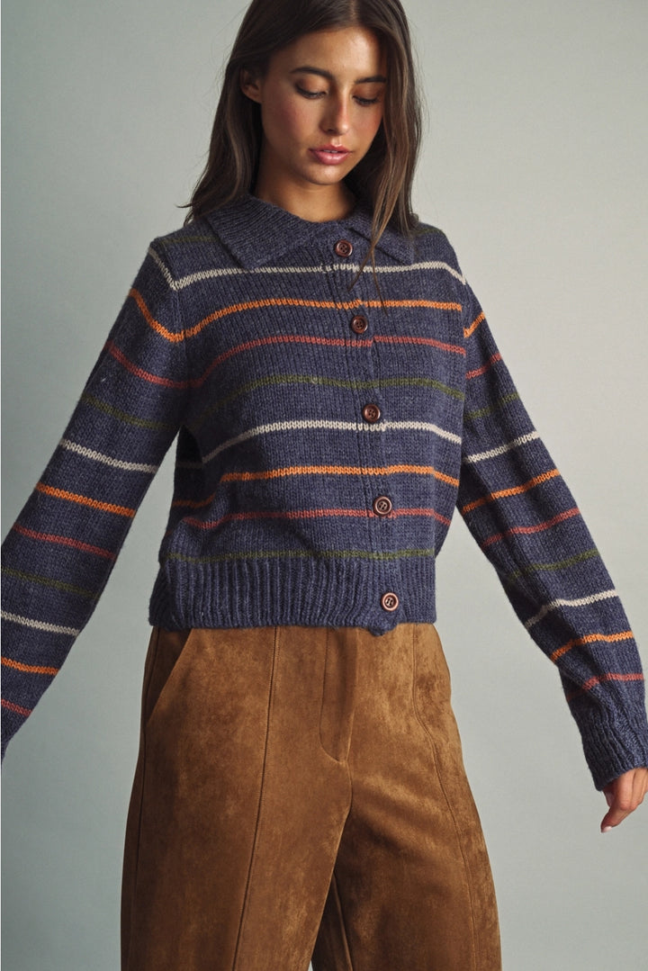 Emmie Striped Knit Cardigan