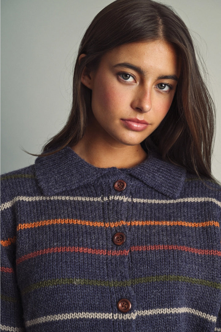 Emmie Striped Knit Cardigan