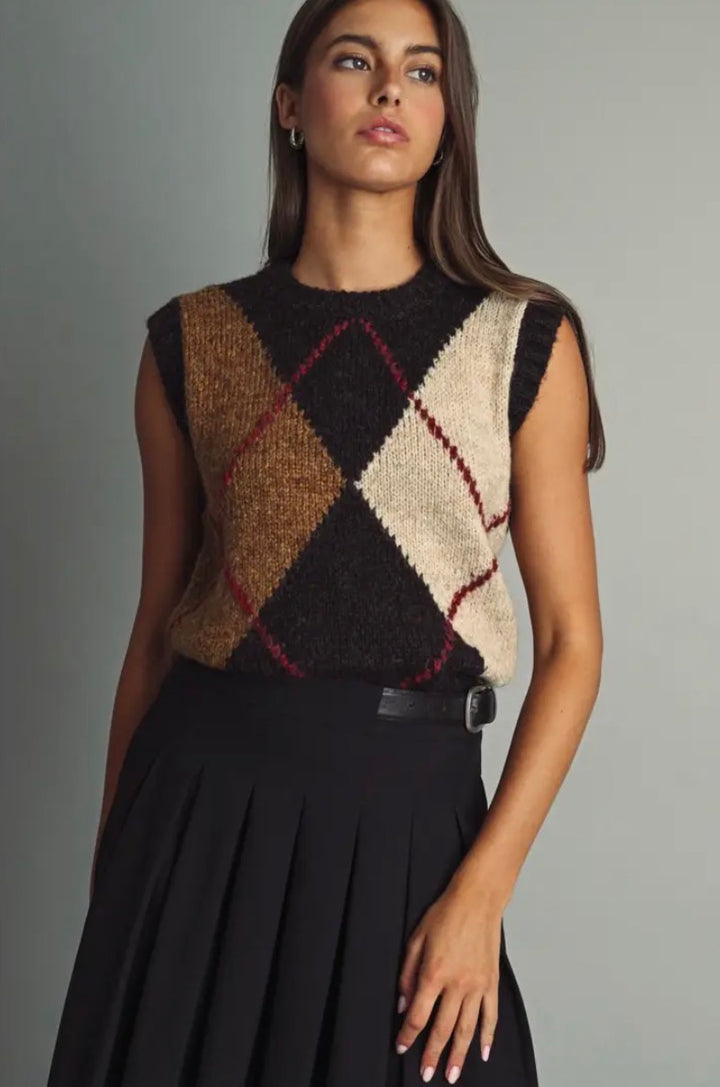 Argyle Sleeveless Top