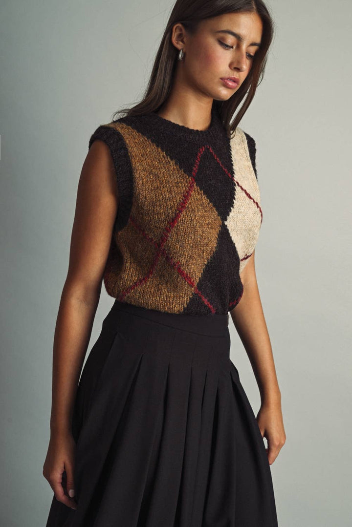 Argyle Sleeveless Top