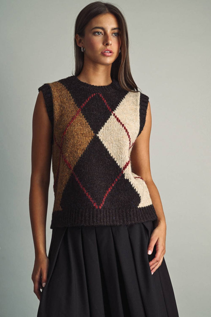 Argyle Sleeveless Top