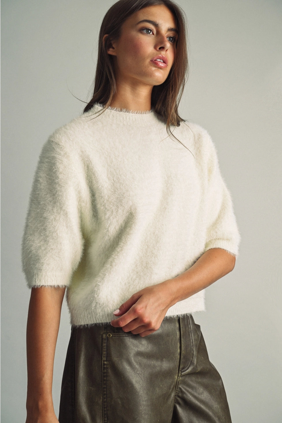 Fluffy Fur Knit Top