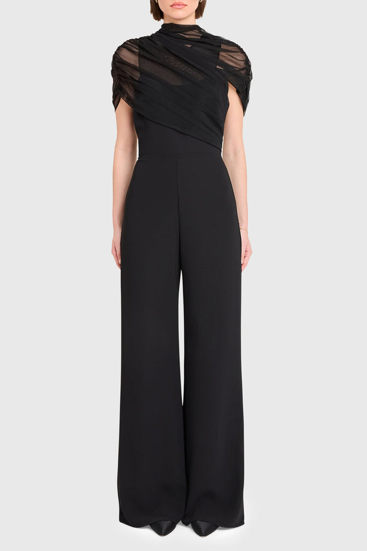 Cara Asymmetric Cape Jumpsuit