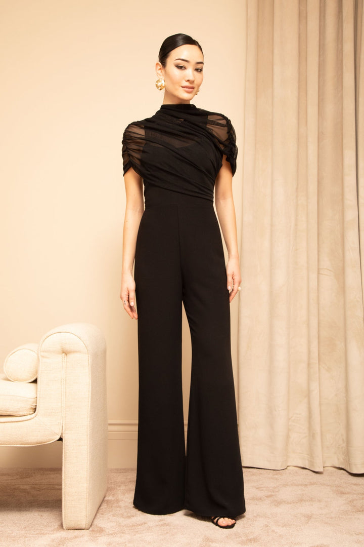 Cara Asymmetric Cape Jumpsuit