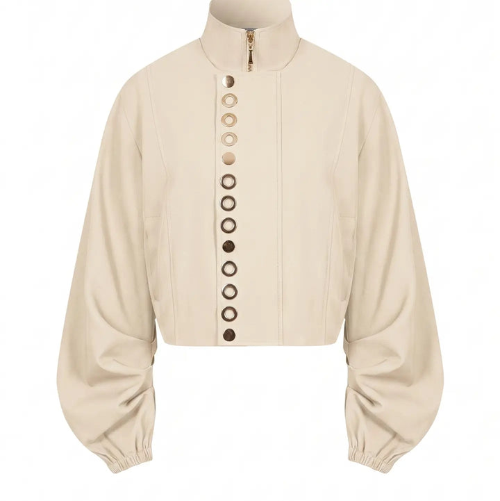 Grommet Detail Bomber Jacket