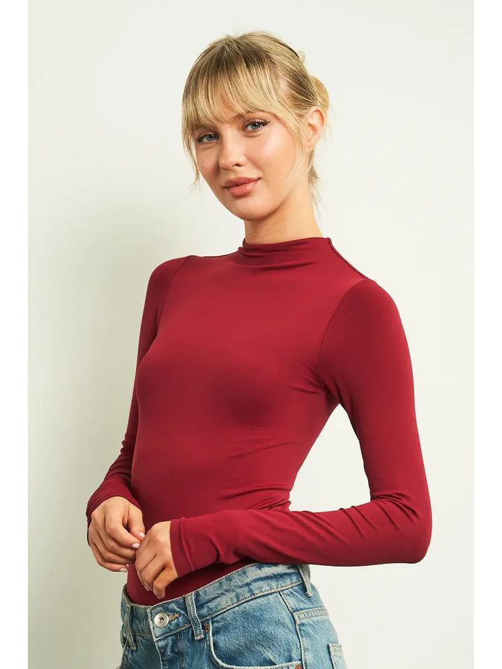 Ambered Mock Neck Bodysuit