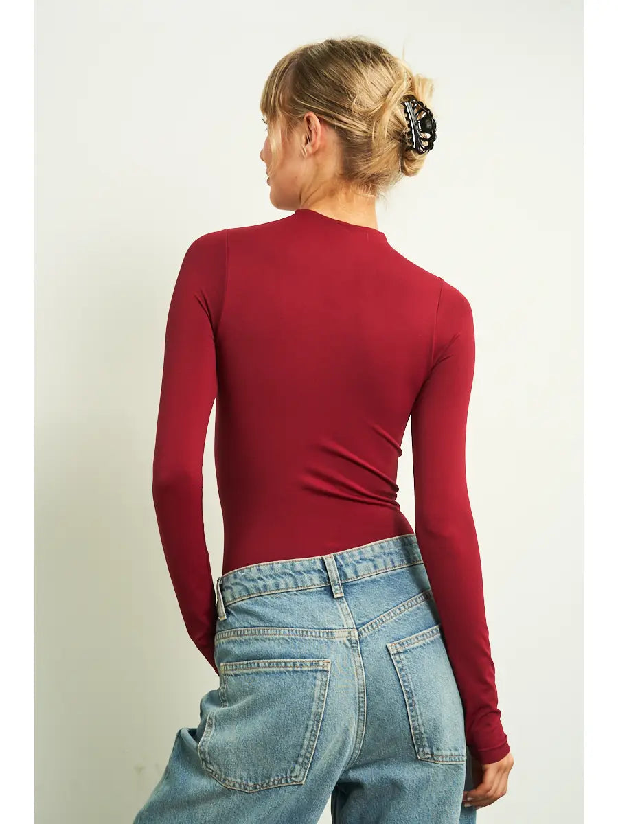 Ambered Mock Neck Bodysuit