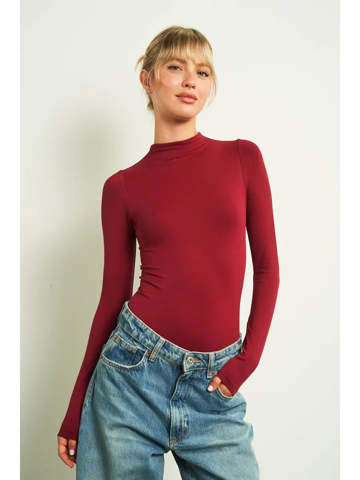 Ambered Mock Neck Bodysuit