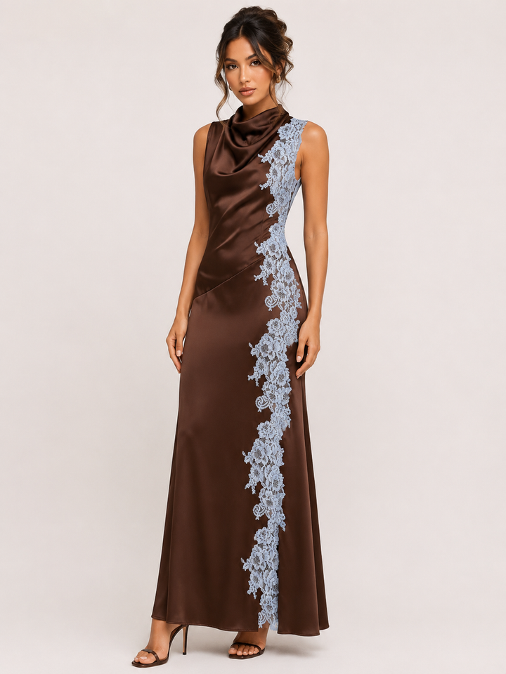 Soho Cowl Neck Side Lace Dress