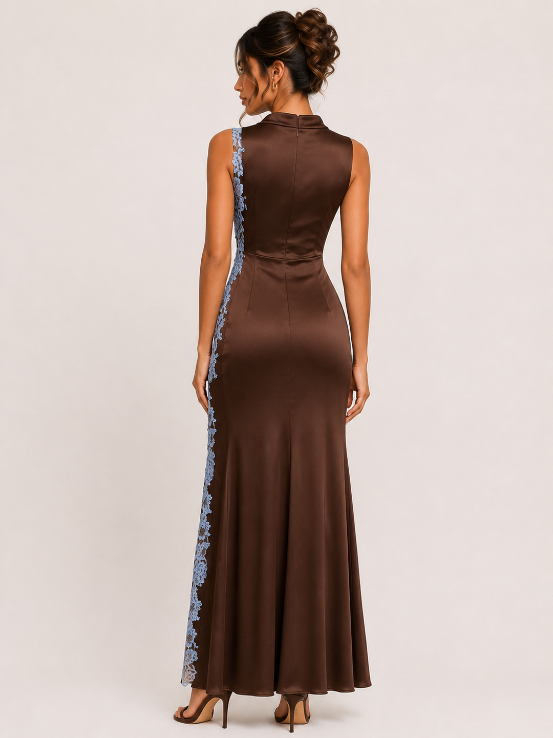 Soho Cowl Neck Side Lace Dress