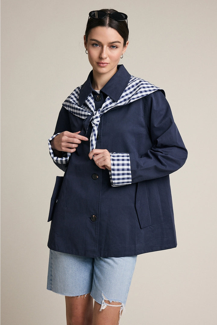 Bonnie Gingham Scarf Detail Jacket
