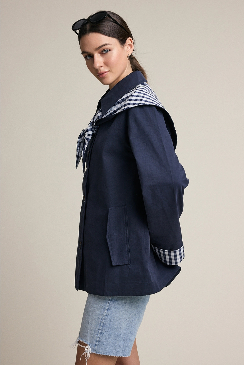 Bonnie Gingham Scarf Detail Jacket