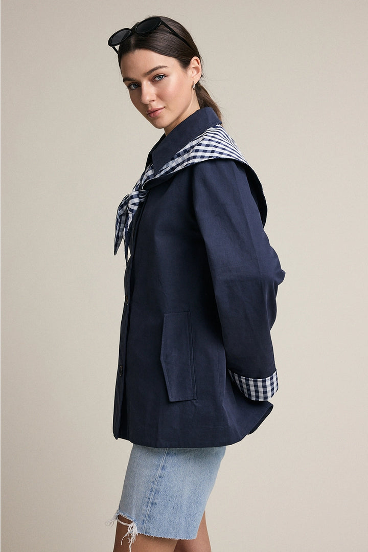 Bonnie Gingham Scarf Detail Jacket