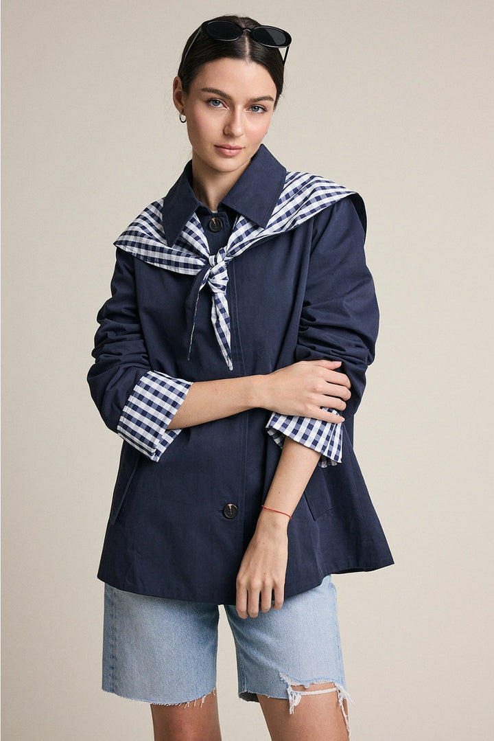 Bonnie Gingham Scarf Detail Jacket