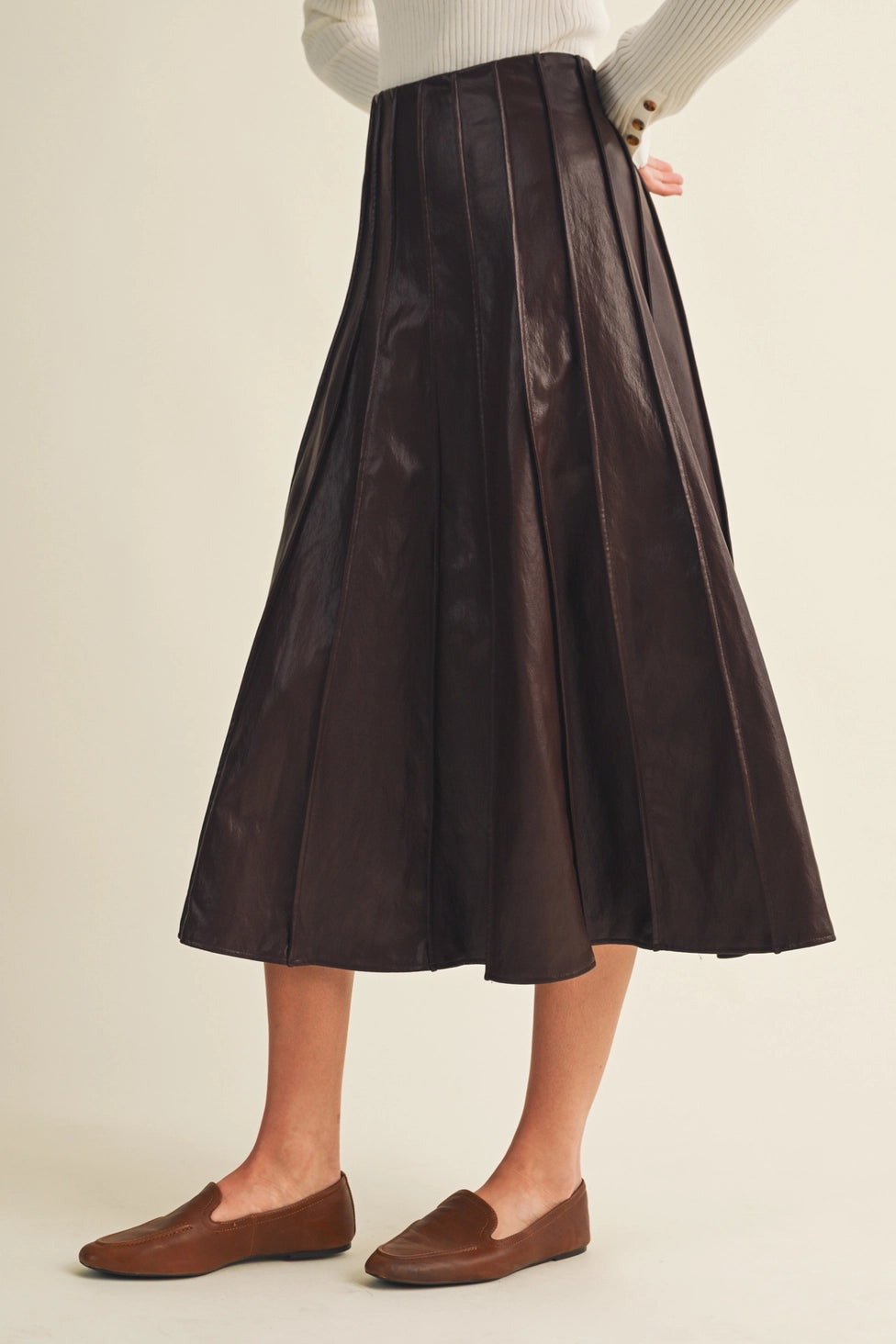 Bonnie Pleated Midi Skirt
