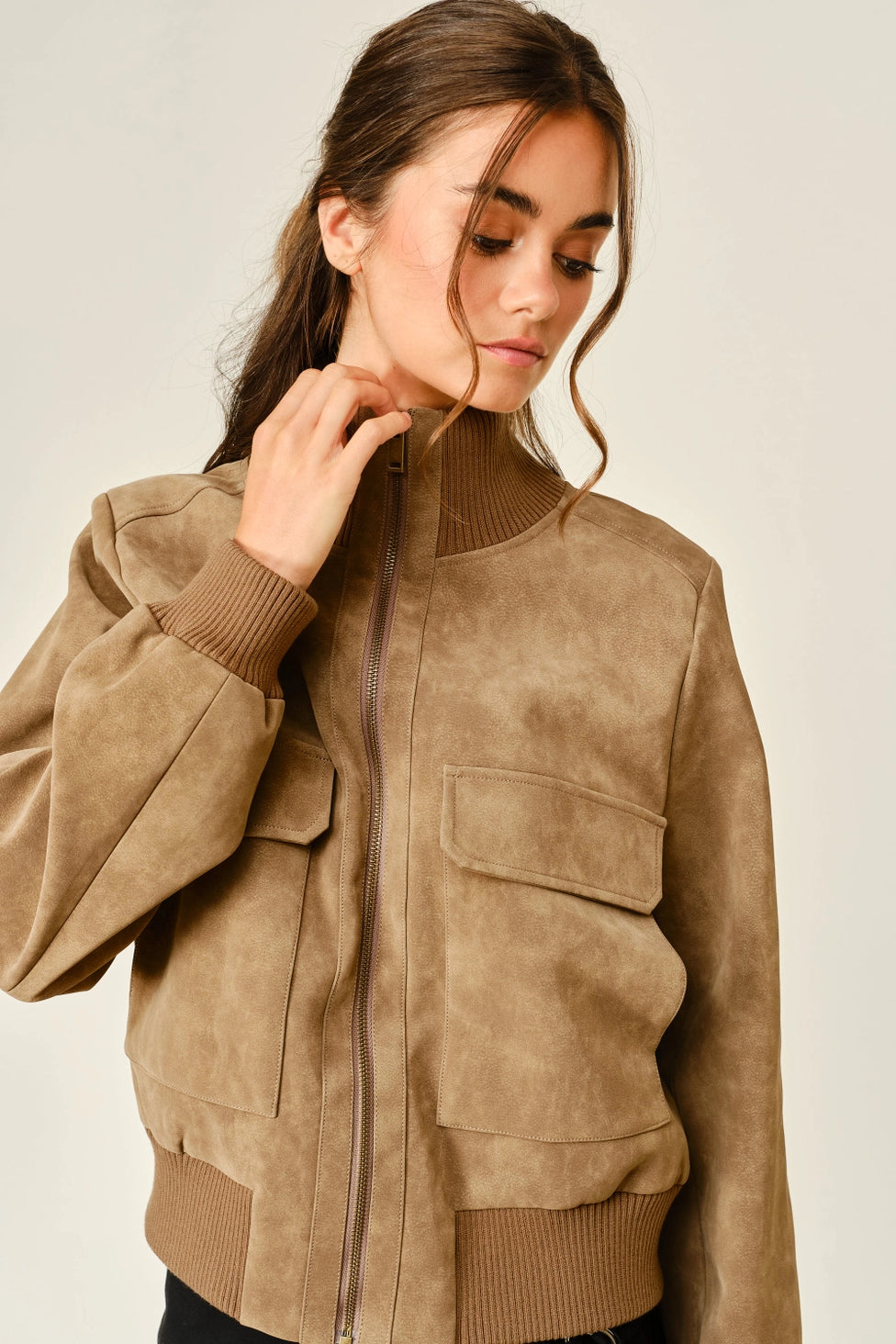 Annie Vegan Leather Bomber Jacket