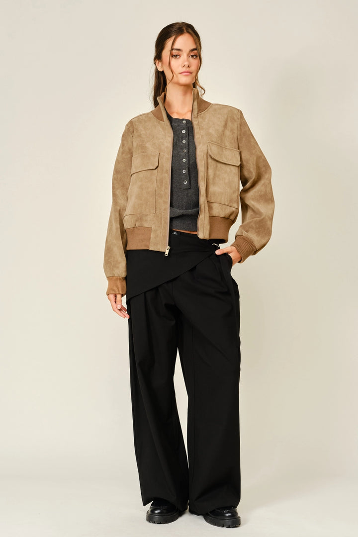 Annie Vegan Leather Bomber Jacket