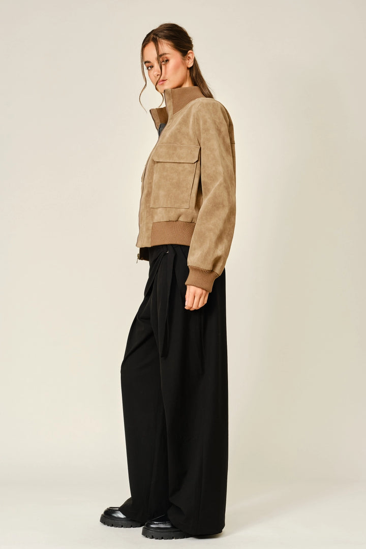 Annie Vegan Leather Bomber Jacket