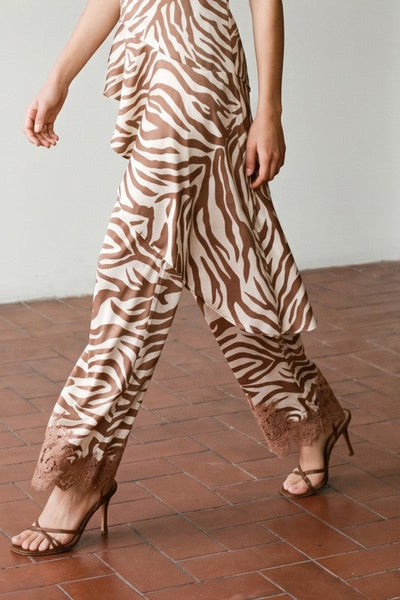 Leah Zebra Satin Bottoms
