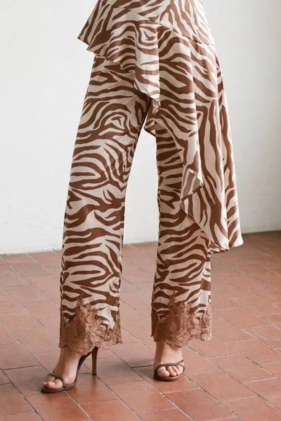 Leah Zebra Satin Bottoms