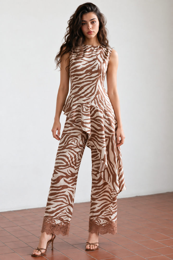 Leah Zebra Satin Bottoms